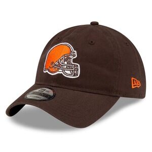 Cleveland Browns New Era Core Classic Primary 9TWENTY Adjustable Hat Brown NFL